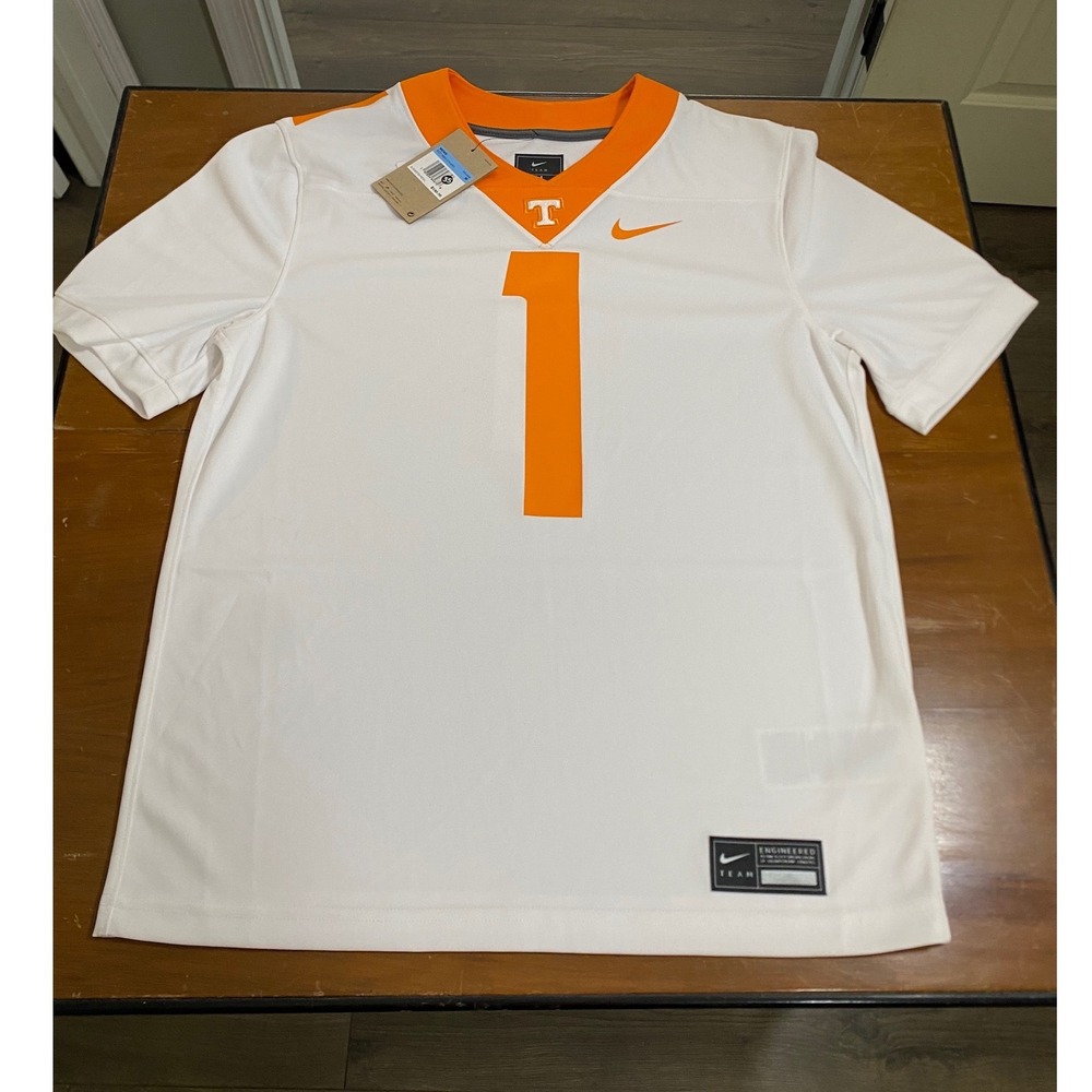 NWT Nike Football Jersey Mens Medium White Tennessee Volunteers Dri-FIT No. 1